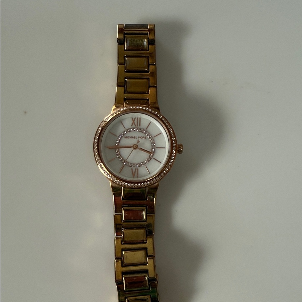 Michael Kors Gold and White Women's Watch